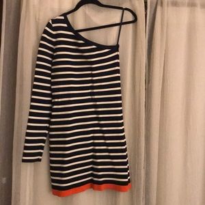 Navy Off the Shoulder Dress